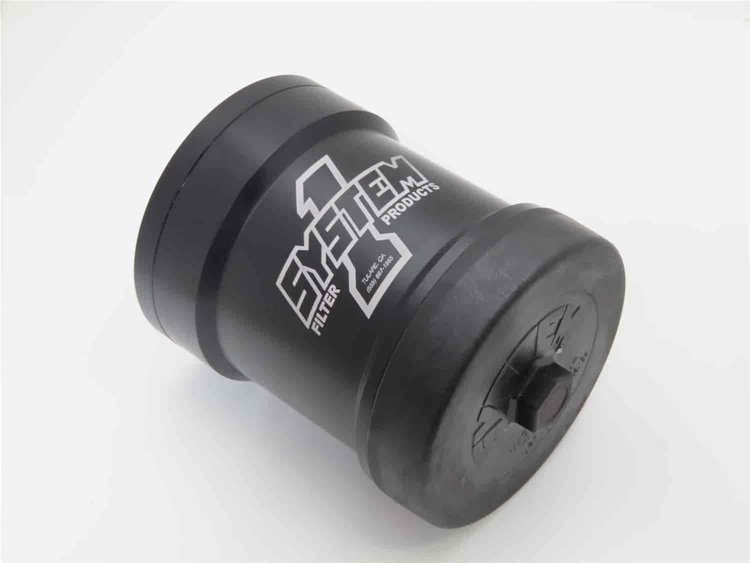 Billet HP6 Filter 45 Micron 1 1/2-12 threads 4 1/4 X 5 1/4 long Buna O-Rings