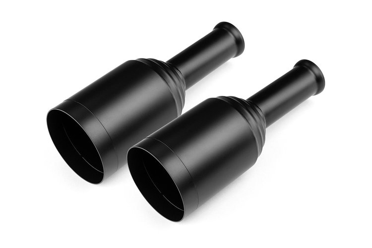 Direct-Fit Exhaust Tip Set 2009-2018 Dodge Ram 1500, 2019 Dodge Ram 1500 Classic [Black Powder-Coat Finish]