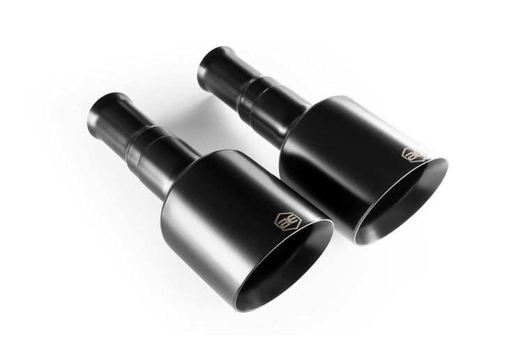 Direct-Fit Exhaust Tip Set fits Select Late-Model Dodge Ram 1500 [Black Powder-Coat Finish]