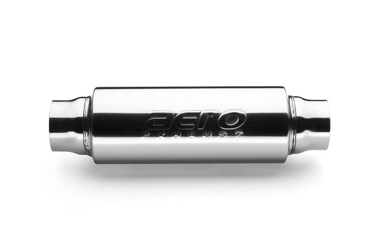 AR-Series Resonator Muffler, Inlet/Outlet: 2.500 in., Overall Length: 14 in. [Mirror Polished Finish]