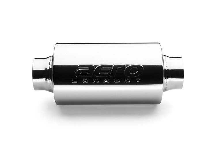 AR-Series Resonator Muffler, Inlet/Outlet: 3 in., Overall Length: 14 in. [Mirror Polished Finish]