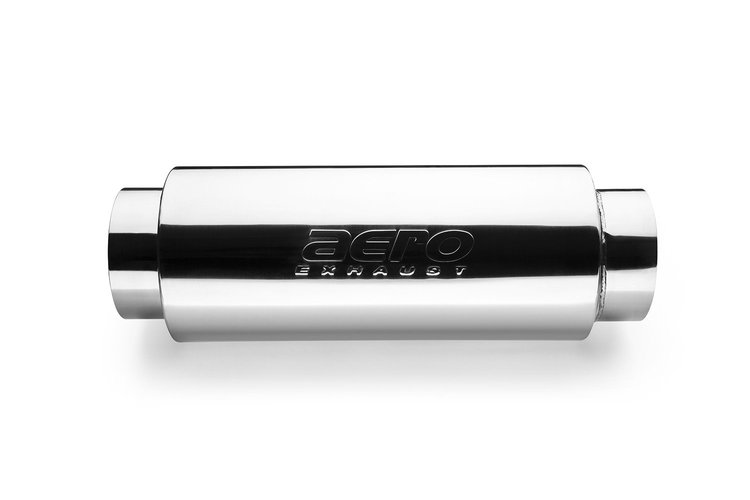 AR-Series Resonator Muffler, Inlet/Outlet: 5 in., Overall Length: 14 in. [Mirror Polished Finish]