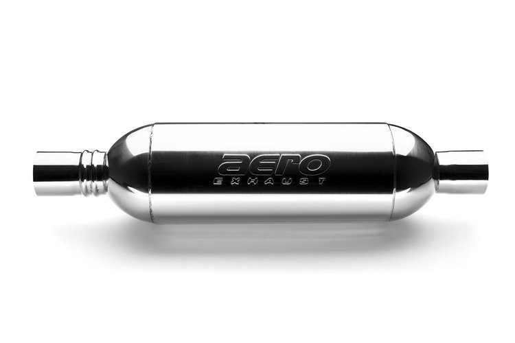 Turbine XL Performance Muffler, Inlet/Outlet: 2.500 in., Overall Length: 26 in. [Mirror Polished Finish]