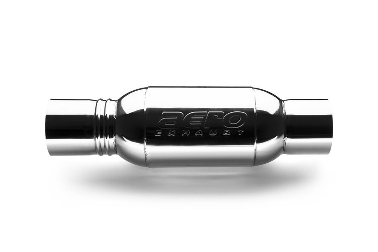 Turbine Performance Muffler, Inlet/Outlet: 4 in., Overall Length: 20 in. [Mirror Polished Finish]