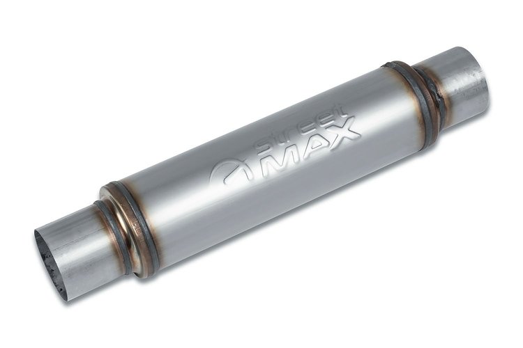 Street-Series Street Max Muffler, Straight-Through, Inlet/Outlet: 3 in., Center In/Center Out [Natural Finish]