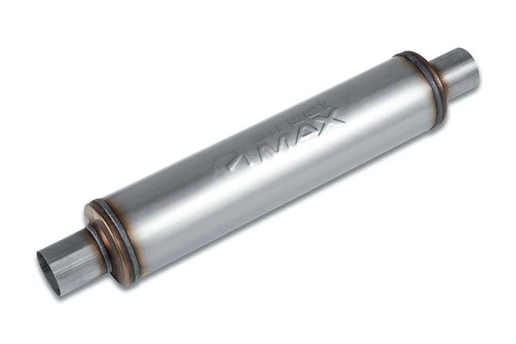 Street-Series Street Max Muffler, Straight-Through, Inlet/Outlet: 2 in., Center In/Center Out [Natural Finish]