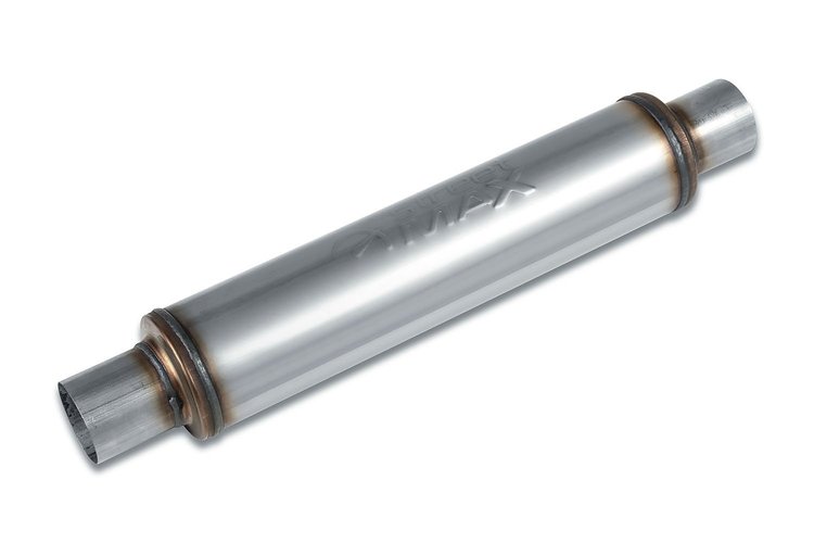 Street-Series Street Max Muffler, Straight-Through, Inlet/Outlet: 2.500 in., Center In/Center Out [Natural Finish]