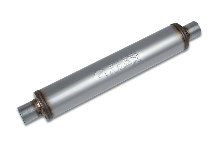 Street-Series Street Max Muffler, Straight-Through, Inlet/Outlet: 2 in., Center In/Center Out [Natural Finish]