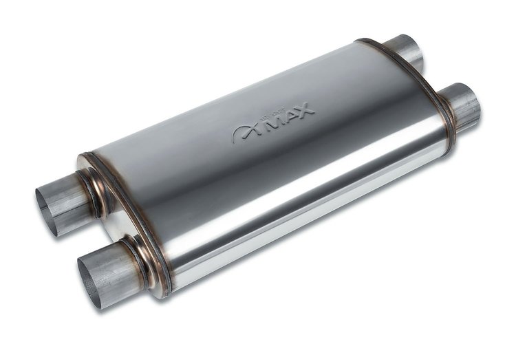 Street-Series Street Max Muffler, Straight-Through, Inlet/Outlet: 3 in., Dual In/Dual Out [Natural Finish]