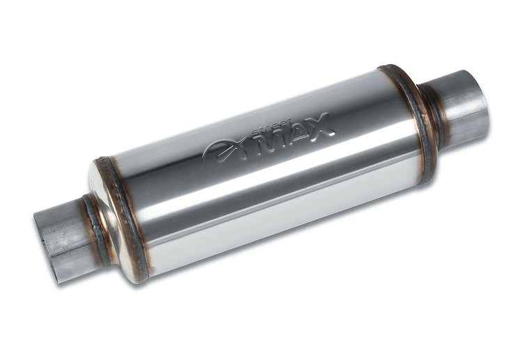 Street-Series Street Max Muffler, Straight-Through, Inlet/Outlet: 3 in., Center In/Center Out [Natural Finish]