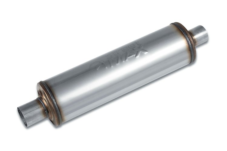 Street-Series Street Max Muffler, Straight-Through, Inlet/Outlet: 2 in., Center In/Center Out [Natural Finish]