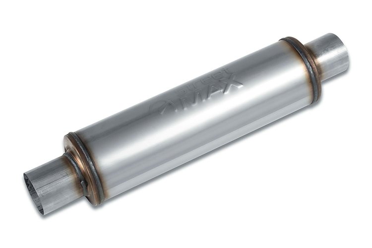 Street-Series Street Max Muffler, Straight-Through, Inlet/Outlet: 3 in., Center In/Center Out [Natural Finish]