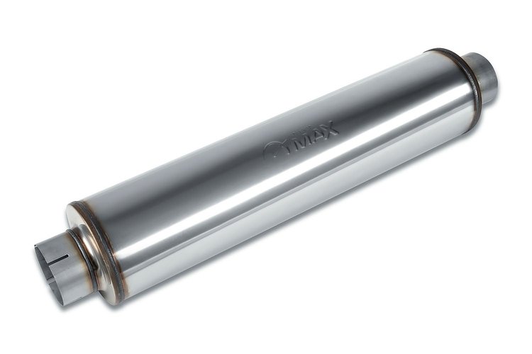 Street-Series Street Max Muffler, Straight-Through, Inlet/Outlet: 4 in., Center In/Center Out [Natural Finish]