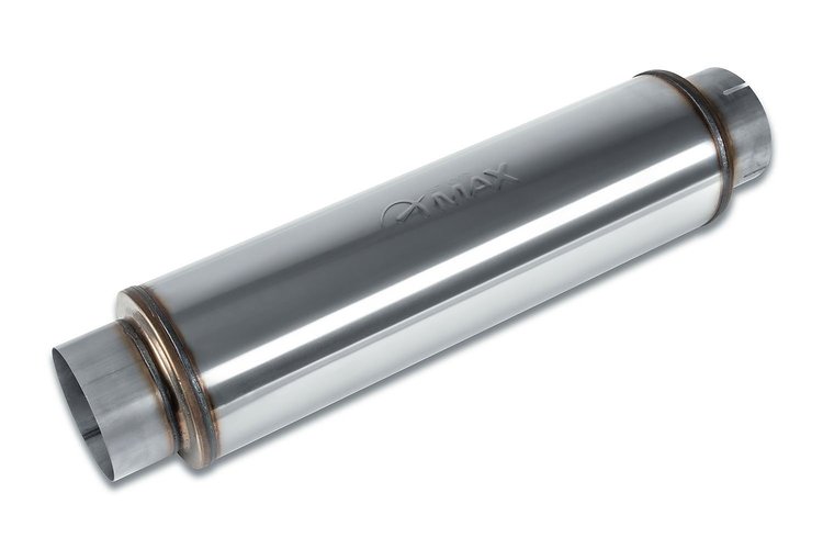Street-Series Street Max Muffler, Straight-Through, Inlet/Outlet: 5 in., Center In/Center Out [Natural Finish]