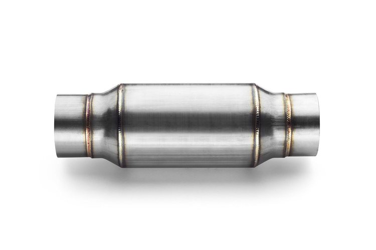 TR-Series Resonator Muffler, Inlet/Outlet: 2.500 in., Overall Length: 10.500 in. [Mirror Polished Finish]
