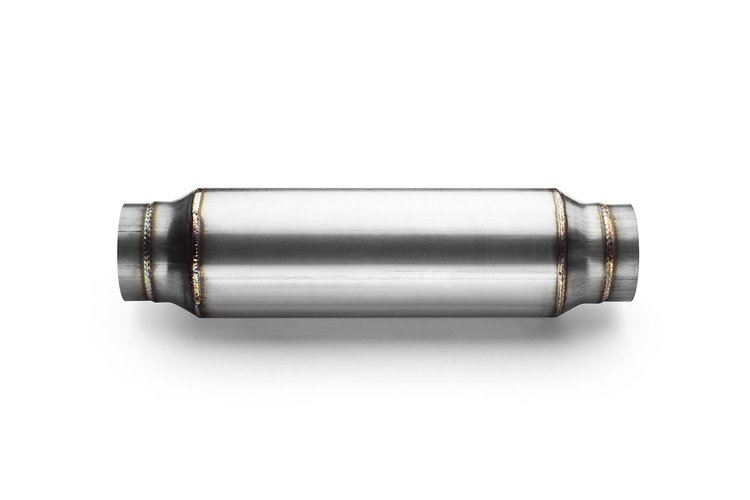 TR-Series Resonator Muffler, Inlet/Outlet: 2.500 in., Overall Length: 13.500 in. [Mirror Polished Finish]