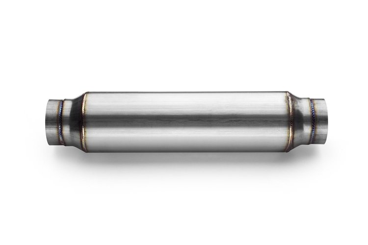 TR-Series Resonator Muffler, Inlet/Outlet: 2.500 in., Overall Length: 13.500 in. [Mirror Polished Finish]
