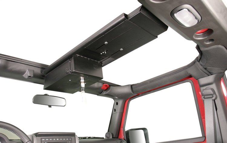 142-01 Overhead Console, 2018-2018 Jeep Wrangler JK, 2007-2017 Jeep Wrangler, Black, Single Compartment