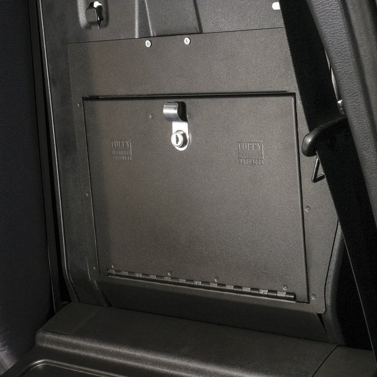 331-01 Locking Cubby Cover, 2005-2023 Toyota Tacoma, Black, Rear