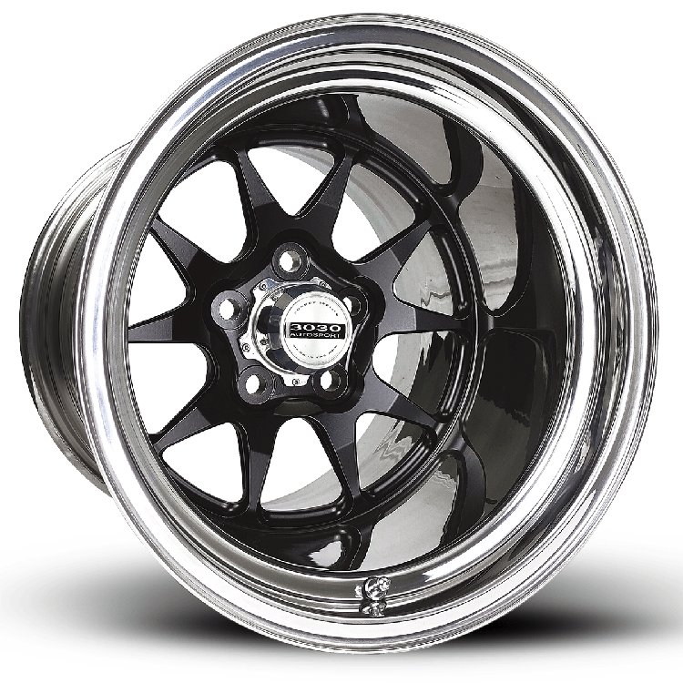 MACH-10 Non-Beadlock Wheel, Size: 15x7", Bolt Pattern: 5x4.75", Backspace: 4" [Black/Polished]