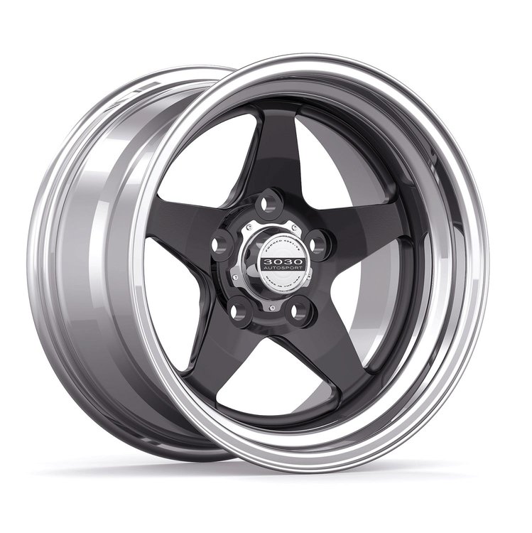Launch Non-Beadlock Wheel, Size: 15x7", Bolt Pattern: 5x4.5", Backspace: 4.500" [Black/Polished]