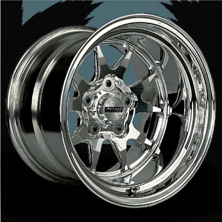 MACH-10 Non-Beadlock Wheel, Size: 15x8", Bolt Pattern: 5x4.75", Backspace: 3.500" [Polished]