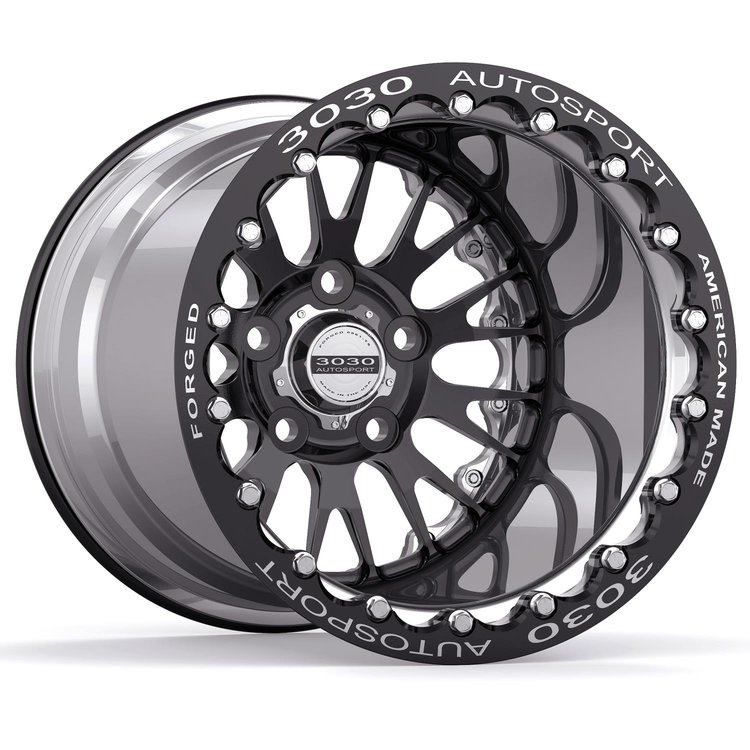 Legend Double-Beadlock Wheel, Size: 15x9", Bolt Pattern: 5x4.5", Backspace: 6.500" [Black/Polished]