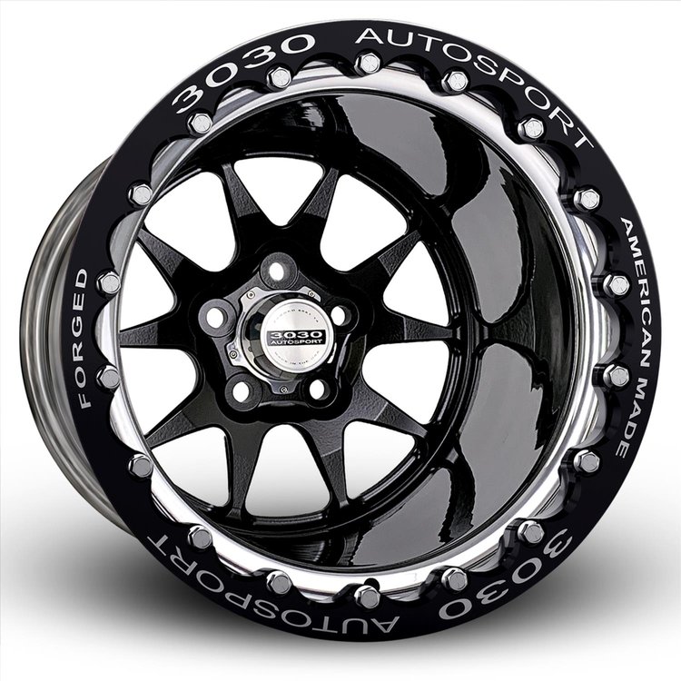 MACH-10 Single-Beadlock Wheel, Size: 15x10", Bolt Pattern: 5x5", Backspace: 4" [Black/Polished]