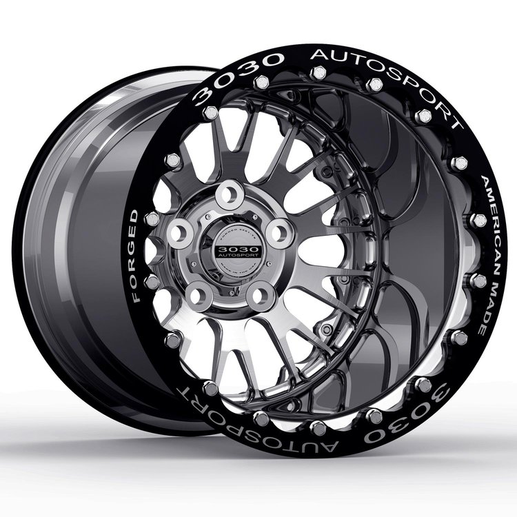 Legend Double-Beadlock Wheel, Size: 15x12", Bolt Pattern: 5x5", Backspace: 4" [Polished]