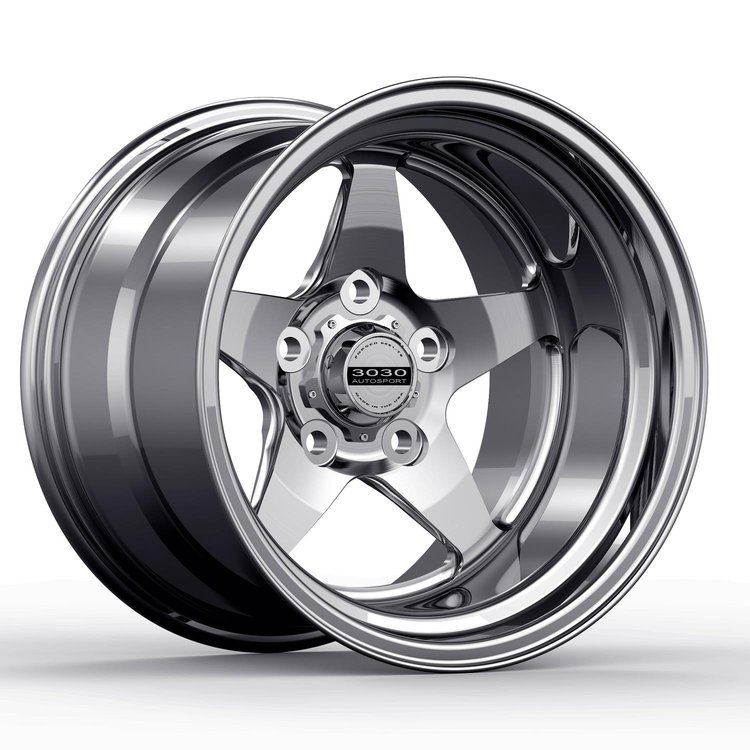 Launch Non-Beadlock Wheel, Size: 15x12", Bolt Pattern: 5x4.75", Backspace: 6" [Polished]