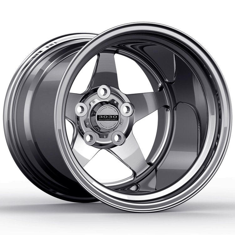 Launch Non-Beadlock Wheel, Size: 15x14", Bolt Pattern: 5x5", Backspace: 6" [Polished]