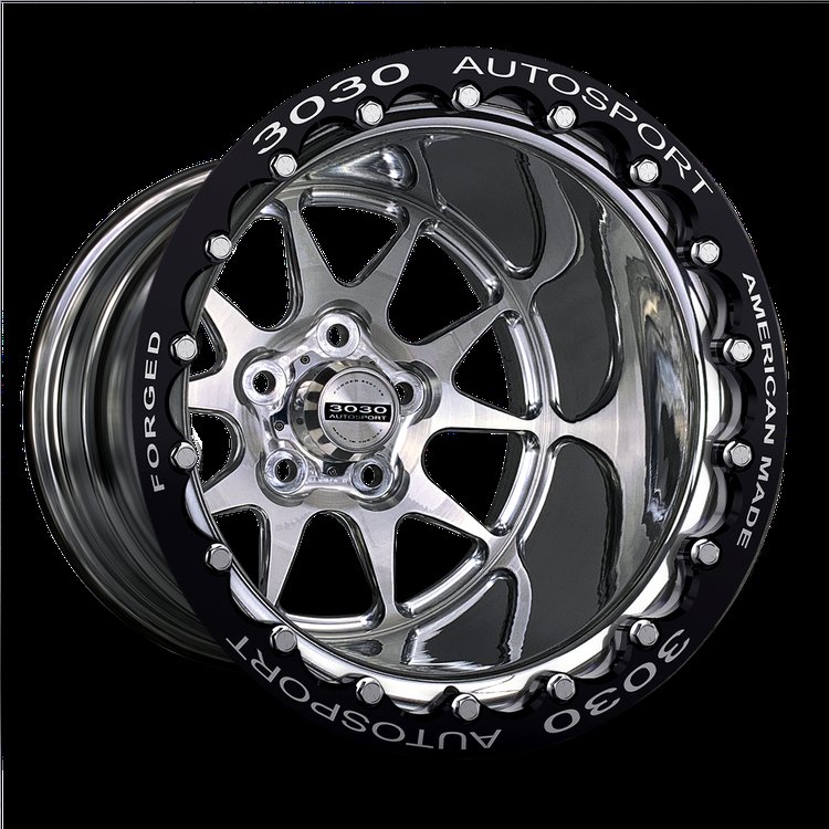 MACH-10 Double-Beadlock Wheel, Size: 15x15", Bolt Pattern: 5x4.75", Backspace: 7.500" [Polished]