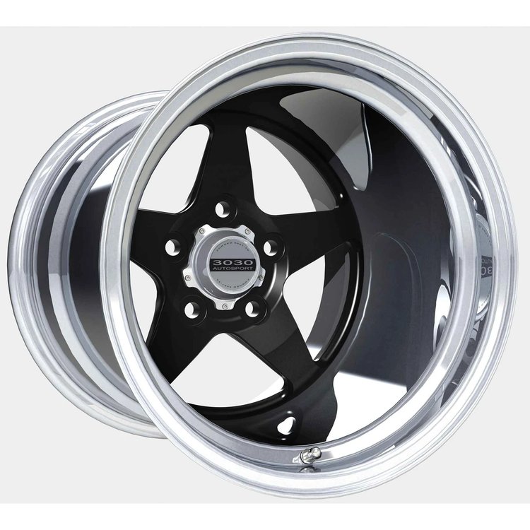 Drag Ops Launch Wheel [Size: 17"x10"] 5 x 4.75" Bolt Pattern, Black/Polished Finish for 2006-2013 Chevy Corvette C6/Z06