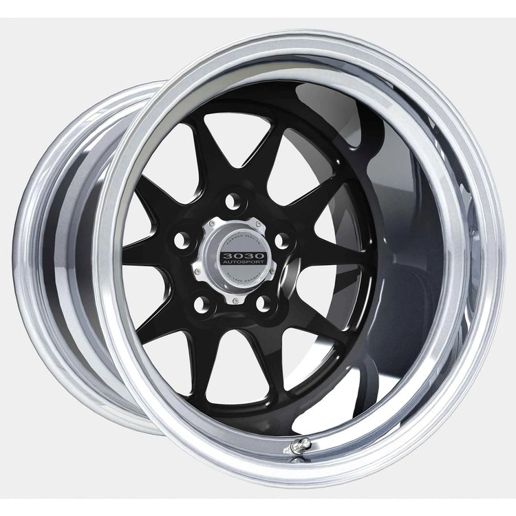 Drag Ops MACH-10 Wheel [Size: 17"x10"] 5 x 4.75" Bolt Pattern, Black/Polished Finish for 2006-2013 Chevy Corvette C6/Z06