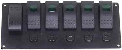 Rocker Switch Panel with (6) Switches - Black
