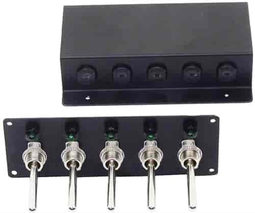 Remote Switch Panel with (5) Toggle Switches - Black
