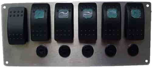 Rocker Switch Panel with (6) Switches - Aluminum