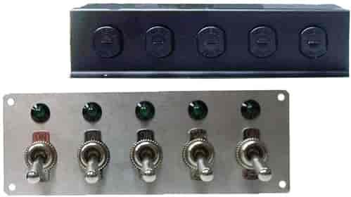 Remote Switch Panel with (5) Toggle Switches - Aluminum