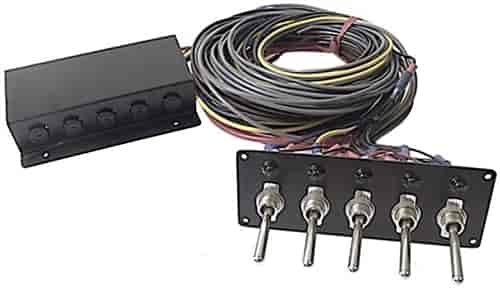Remote Switch Panel with Harness and (5) Toggle Switches - Black