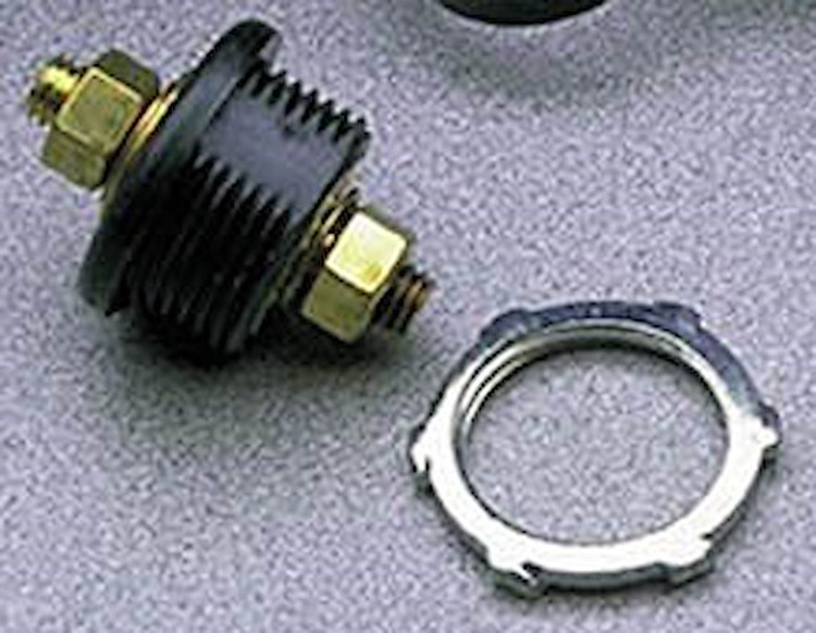 Brass Thru-Panel Battery Connector Fits 1-1/4" Hole