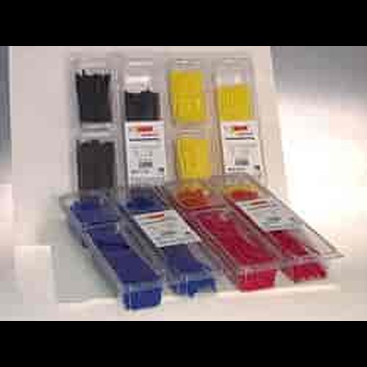 Colored Nylon Wire Tie Strap Assortment (200) 4" Length, 18 lb Loop Tensile Strength