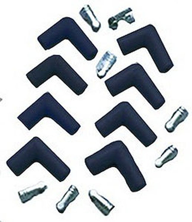 Spark Plug Boot & Terminal Kit 90 Degree, Silicone, Black