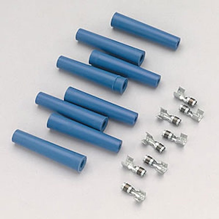 Spark Plug Boot & Terminal Kit 180 Degree, Silicone, Blue