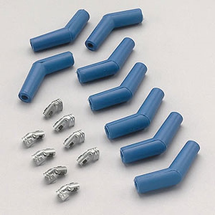 Spark Plug Boot & Terminal Kit 135 Degree, Silicone, Blue