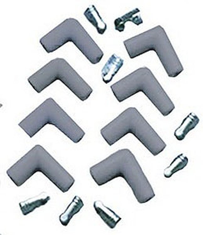 Spark Plug Boot & Terminal Kit 90 Degree, Silicone, Grey