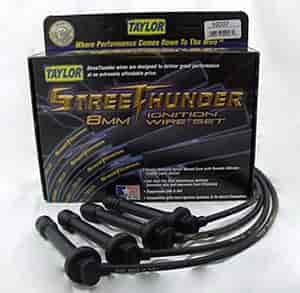 8mm Street Thunder Ignition Wire Set Custom Fit 4 cyl. Black