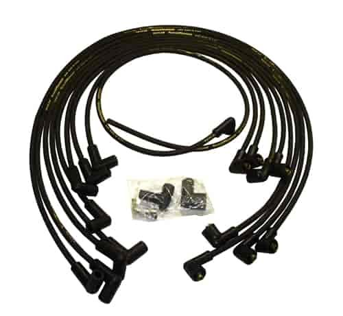8mm Street Thunder Ignition Wire Set Custom Fit Chevy Small Block Under Headers. Conventional Distributor 90 deg. Black
