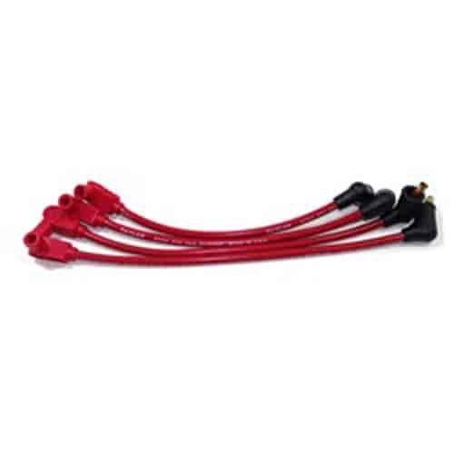 8mm Street Ignition Wire Set Custom Fit 4 cyl. Red