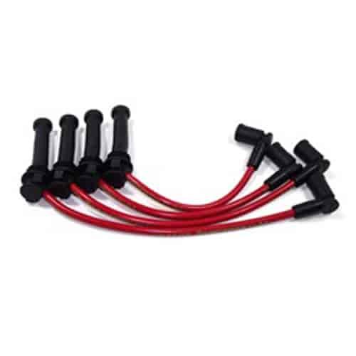ThunderVolt 8.2mm 40 ohm Ferrite Core Performance Ignition Wire Set Custom Fit 4 cyl. Red
