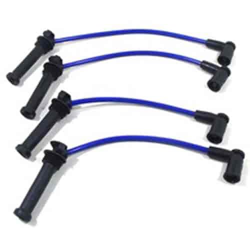 ThunderVolt 8.2mm 40 ohm Ferrite Core Performance Ignition Wire Set Custom Fit 4 cyl. Blue
